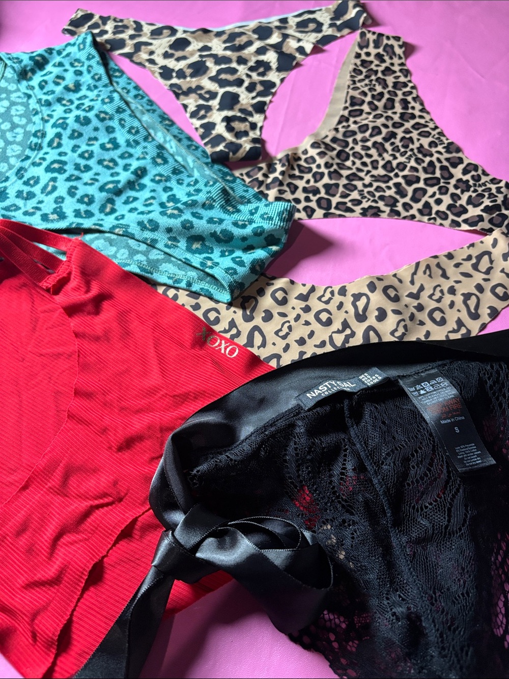 Mixed Women’s Panties Pack – Red, Black, Turquoise & Leopard